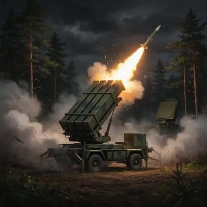 Una batería NASAMS lanza un misil desde un bosque